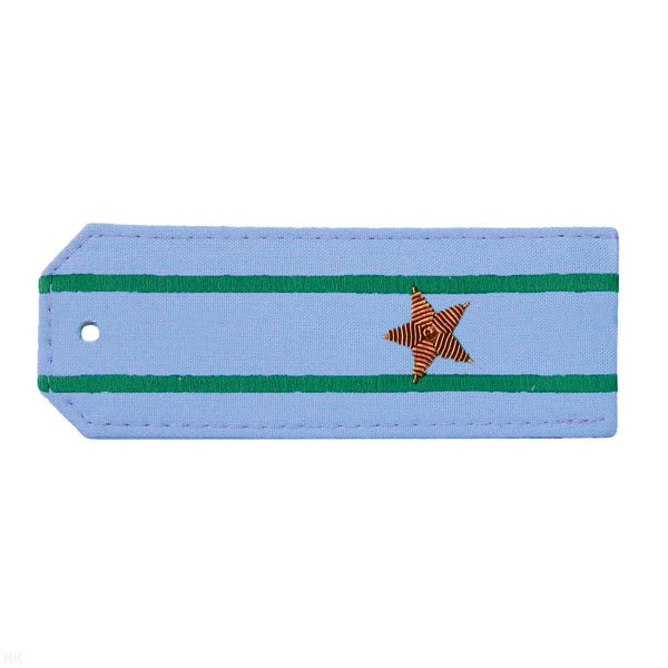 Погоны из рубаш. ткани голуб. ПС ФСБ с 2 вышит. зел. просв., вышит. канителью (майор)