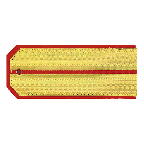 Погоны парадные латунные 1 красн. пр. (с хлястиком)