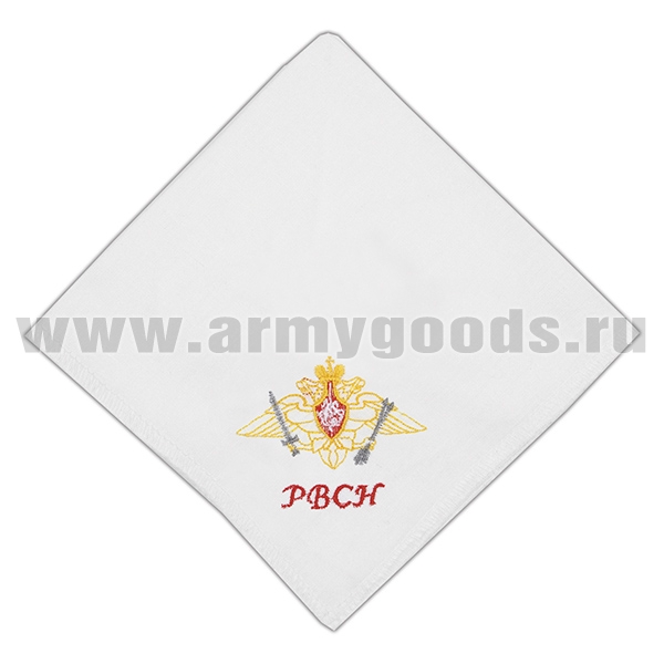 Платок носовой х/б белый вышитый РВСН
