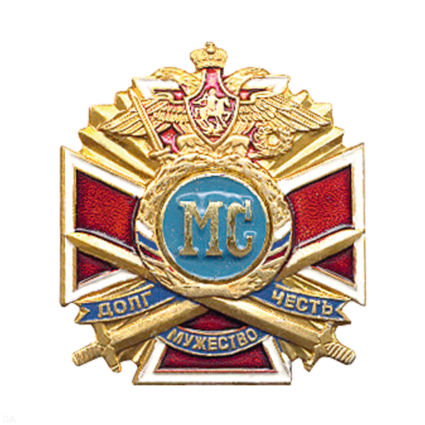 Значок мет. МС (серия ДЧМ (крест и мечи)