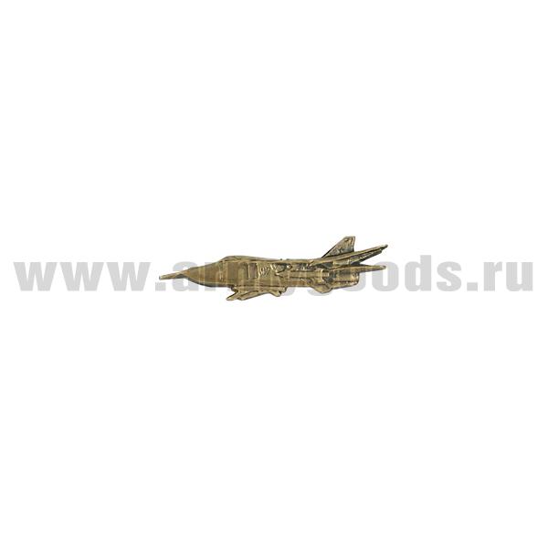 Значок мет. Самолет СУ-24 миниатюрный 24х6 мм на пимсе (латунь)