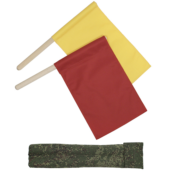 Флажки сигнальные (красный и желтый) в чехле "русская цифра"