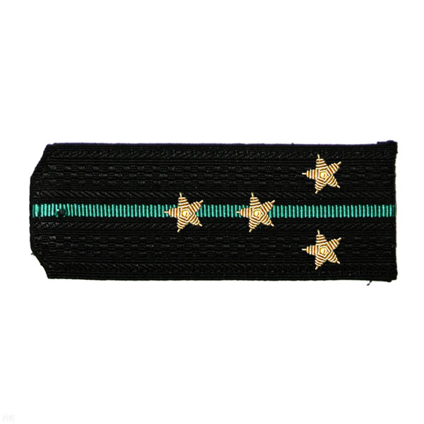 Погоны черн. с 1 зел. просв., вышит. канителью (капитан)