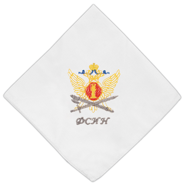 Платок носовой х/б белый вышитый ФСИН