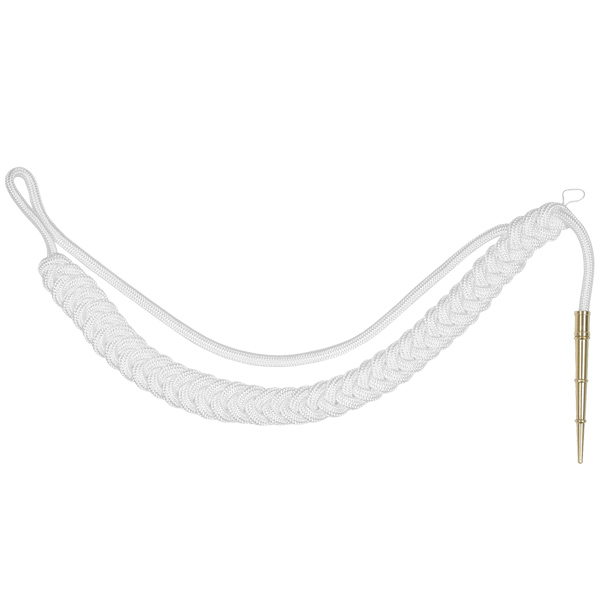 Аксельбант солдатский (уставной) шелк. белый без люрексной нити