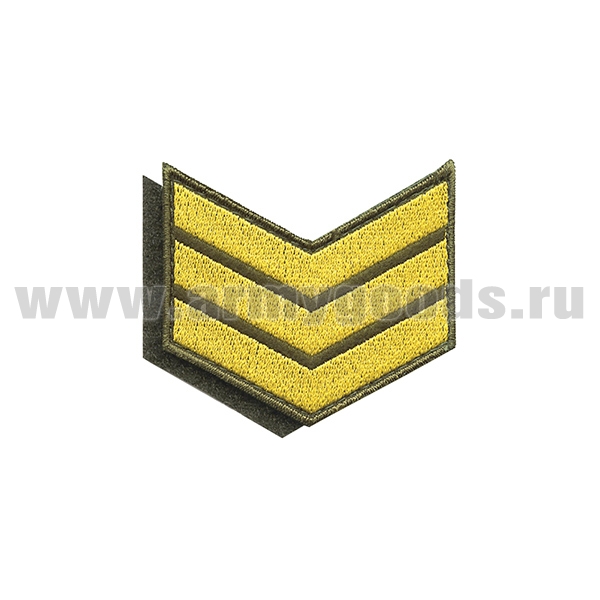 Нашивки вышит. (оливк. фон, желт. вышивка) для контрактников 3 год (на липучке)