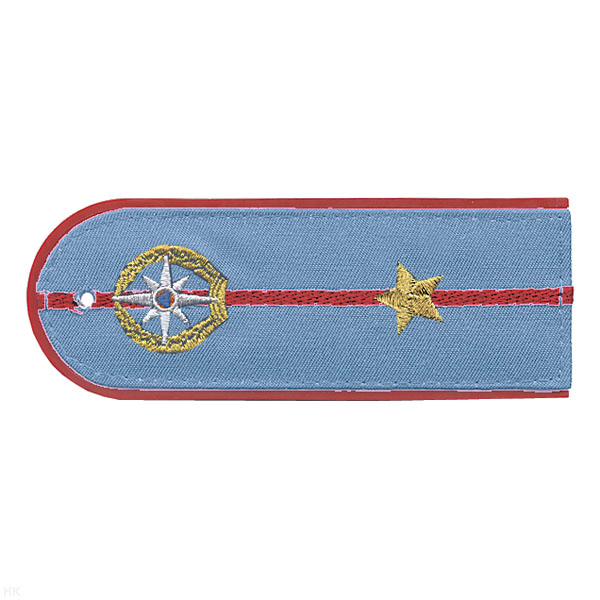 Погоны «машинная вышивка» из рубаш. ткани МЧС голубые с вышит. эмблемой (майор) пластик