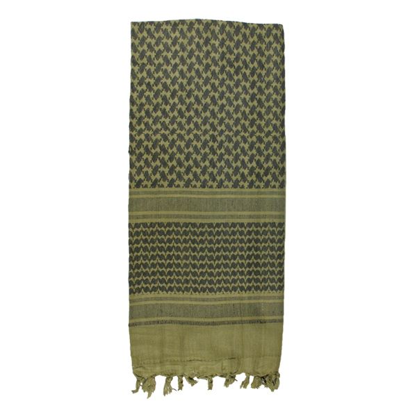 Шарф шемах хлопковый оливково-черный