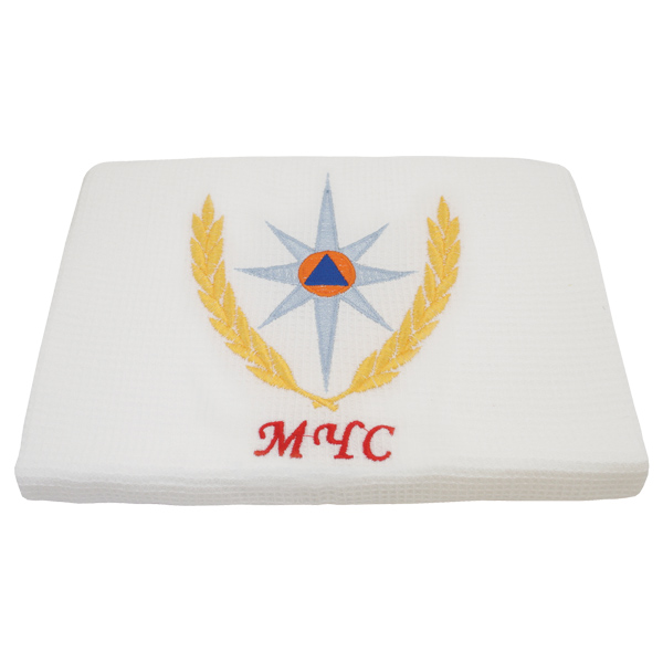 Пол-це вафельное двойное вышитое МЧС