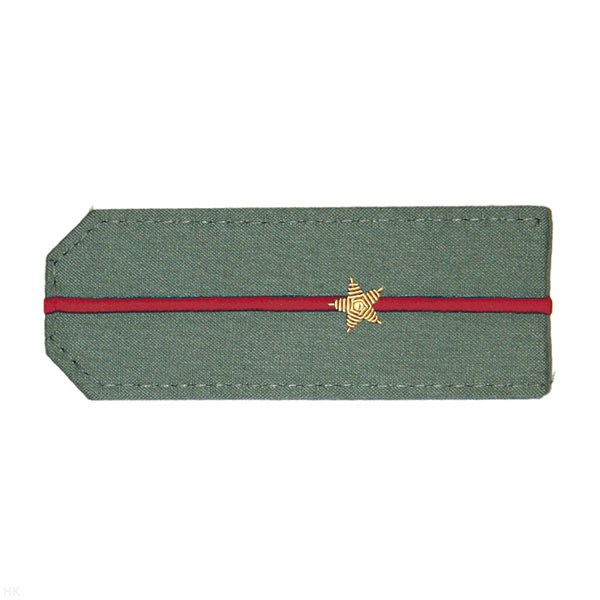 Погоны из рубаш. ткани оливк. с вышит. 1 крап. просв., вышит. канителью (мл. лейтенант)
