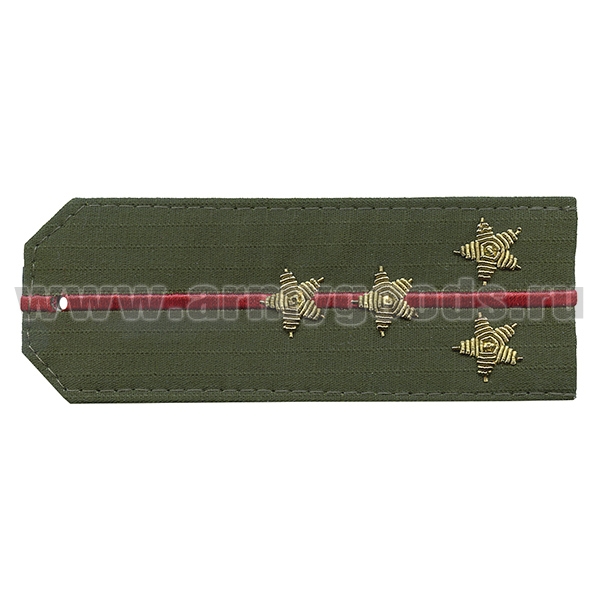 Погоны из рубаш. ткани оливк. (Rip-Stop) c 1 вышит. красн. пр. вышит. канит. (капитан) на костюм офисный