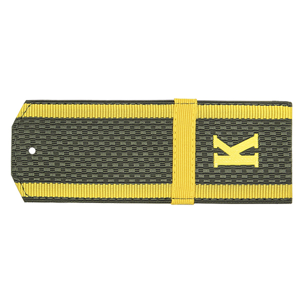 Погоны оливк. желтый кант (курсантские) с нашитым желт.шелковым галуном (ефрейтор) и пластизол. "К" (на пластике)