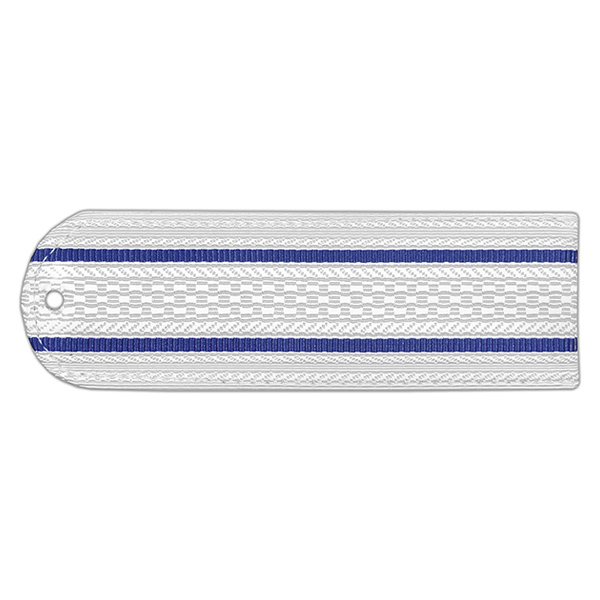 Погоны белые 2 васильк. пр. без канта Юстиция н/о на рубашку (пластик)