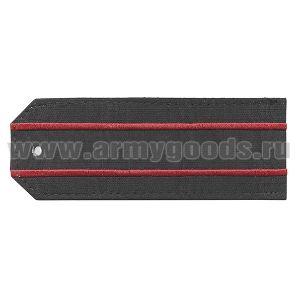 Погоны черн. (ткань rip-stop) с 2 вышит. красн. просв. (на костюм офисный) на пластике