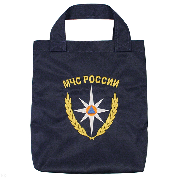 Сумка хозяйственная вышитая МЧС России (синяя)