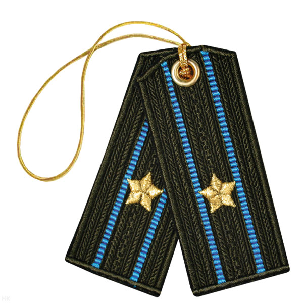 Брелок вышитый Погончики ВДВ оливковые (майор)