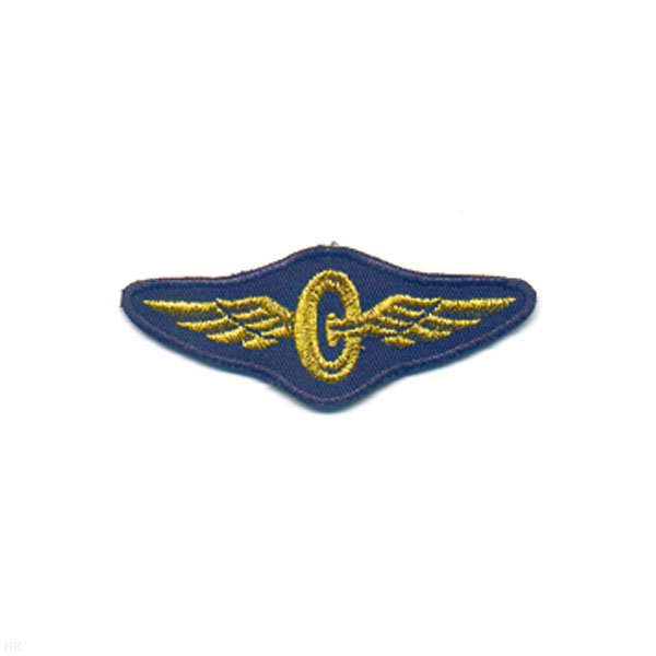 Нашив. вышит. Техзнак РЖД (птичка) синяя, золотой люрекс
