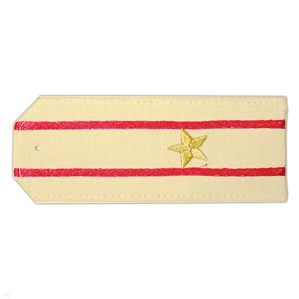 Погоны «машинная вышивка» из рубаш. ткани крем. с 2 вышит. красн. просв. с вышитой звездой (майор)