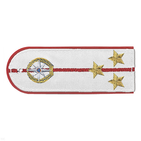 Погоны «машинная вышивка» из рубаш. ткани МЧС белые с вышит. эмблемой (полковник) пластик