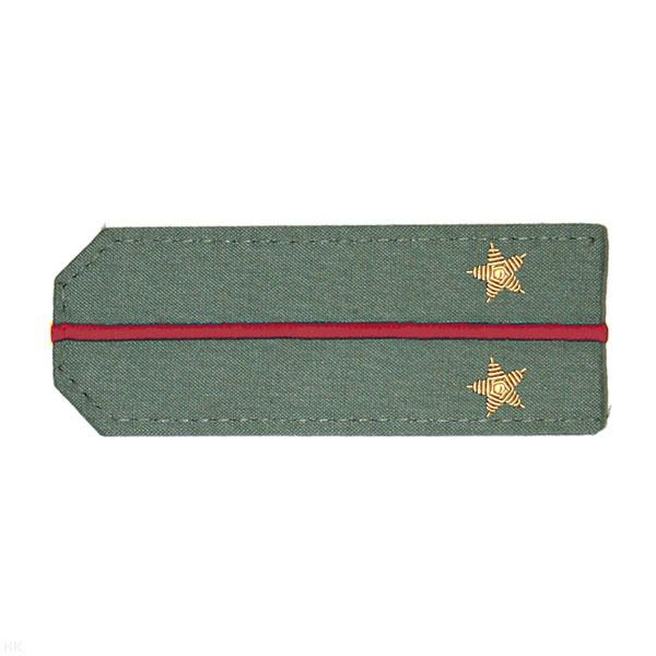 Погоны из рубаш. ткани оливк. с вышит. 1 крап. просв., вышит. канителью (лейтенант)