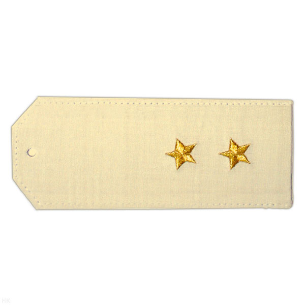 Погоны «машинная вышивка» из рубаш. ткани чисто-крем. с вышит. звездами (прапорщик)