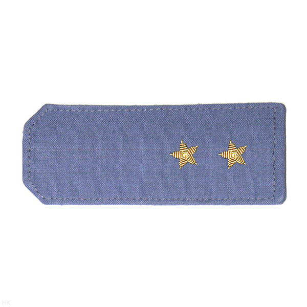 Погоны из рубаш. ткани серо-голуб. чистые, вышит. канителью (прапорщик)