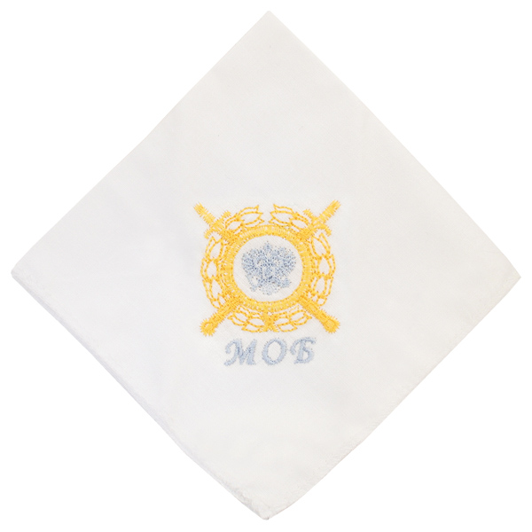 Платок носовой х/б белый вышитый МОБ