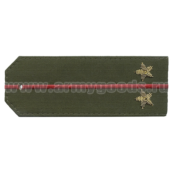 Погоны из рубаш. ткани оливк. (Rip-Stop) c 1 вышит. красным пр. вышит. канит. (лейтенант) на костюм офисный