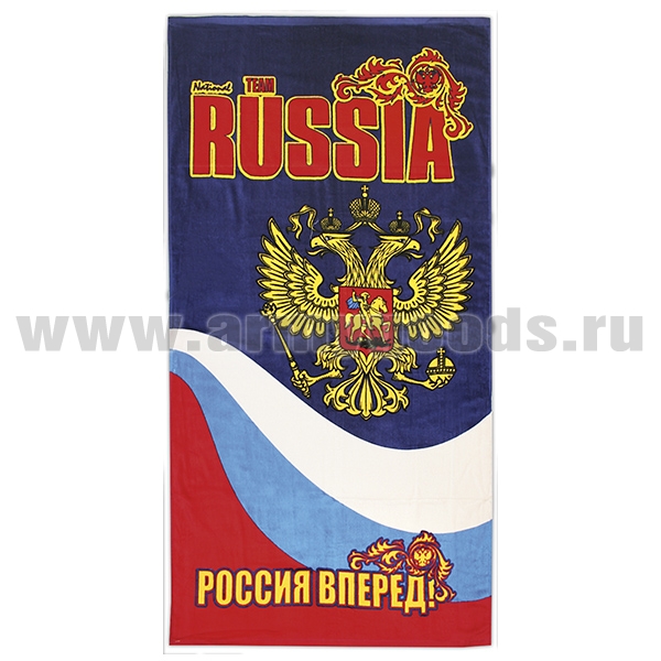 Пол-це махрово-велюровое National Team Russia (Россия вперед! с орлом РФ) (75 x 150 см)