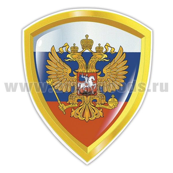 Наклейка в виде щита Орел РФ