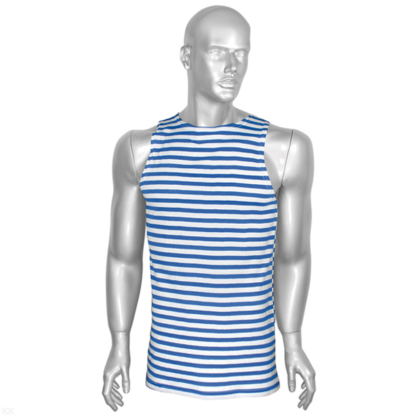 Майка-тельняшка кулирка голубая (р-ры с 62)