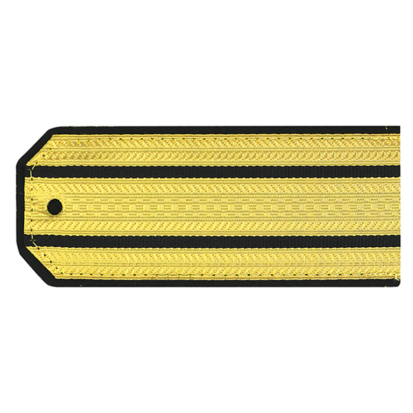 Погоны парадные латунные 2 черн. пр. (с хлястиком)