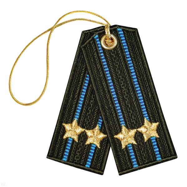 Брелок вышитый Погончики ВДВ оливковые (подполковник)