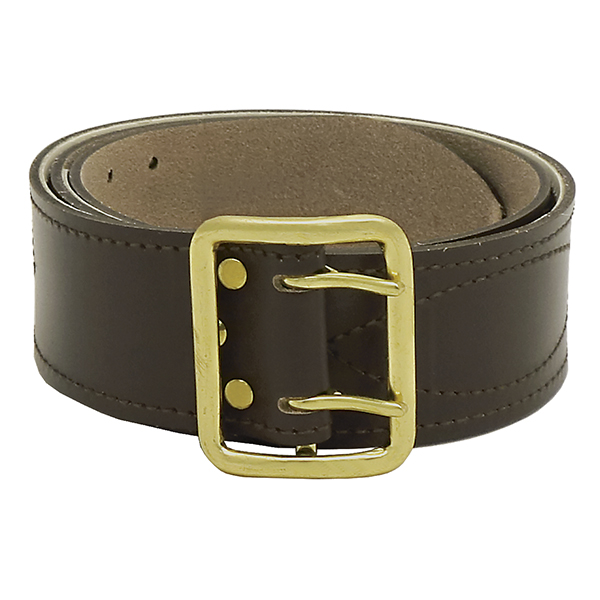 Ремень офиц. кожаный коричневый (с латунной пряжкой) с юфтевой подкладкой