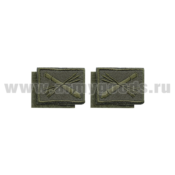 Нашивки вышит. ПВО (нов/обр, оливк.) петличные эмблемы на липучке