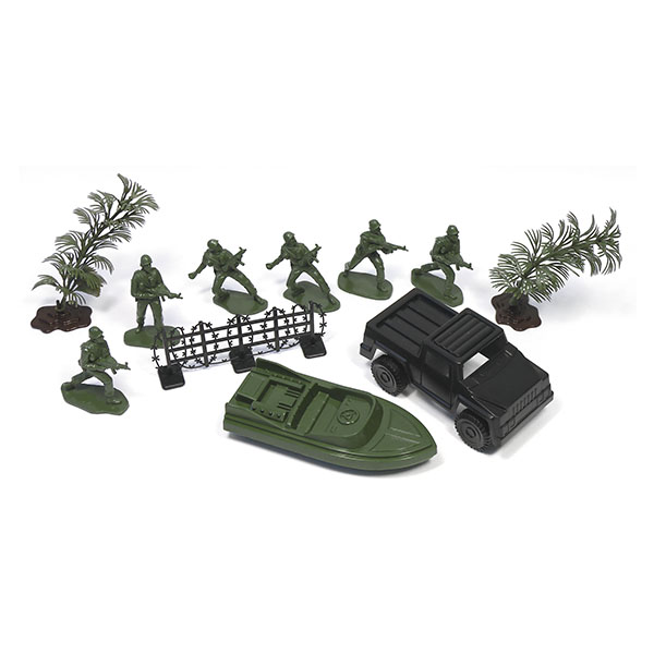 Набор игрушек пластмассовых "Операция Захват" (машина, лодка, солдаты 6 шт и т.д.)