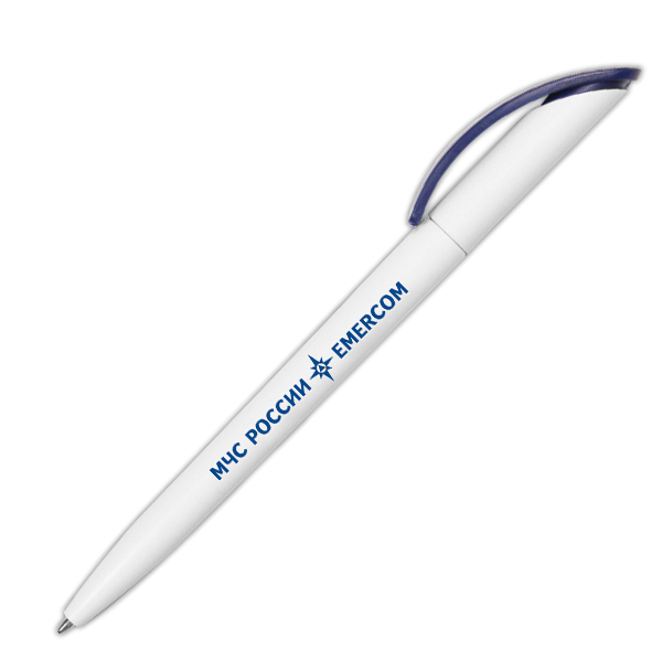 Ручка шариковая пластиковая с символикой МЧС России Emercom (чернила синие)