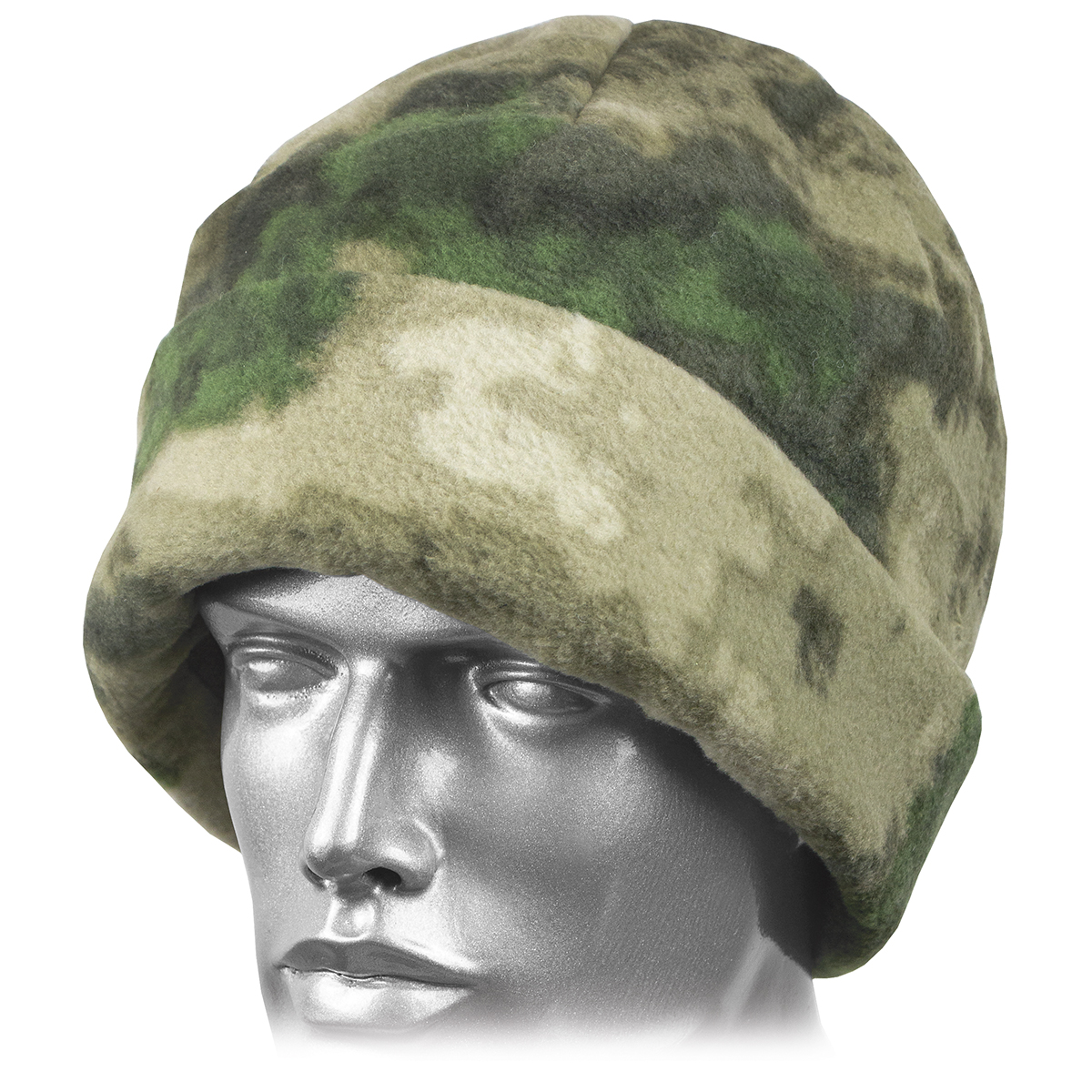 Шапка флисовая с отворотом (с утеплителем холлофан) "мох" (A-TACS FG)