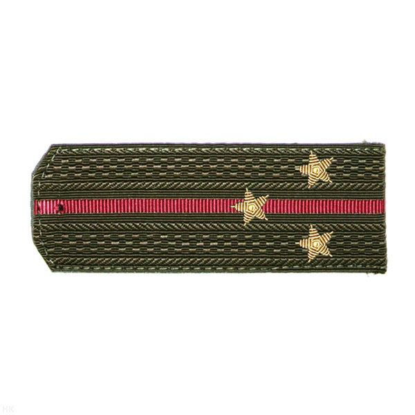 Погоны ВВ оливк. с 1 крап. просв., вышит. канителью (ст. лейтенант)