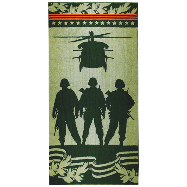 Пол-це махровое 3 спецназовца и вертолет (75х150 см)