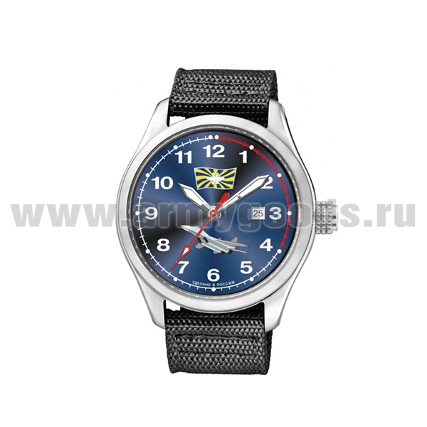Часы наручные кварцевые "Спецназ" (серия "Атака") ВВС (цвета циферблата и ремешка в ассортименте)