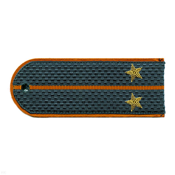 Погоны МЧС серо-синие с оранж. кантом с 1 оранж. просв. на китель, вышит. канителью (лейтенант)