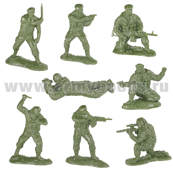 Набор игрушек пластмассовых "Солдаты ВДВ России" (высота 85 мм) 8 шт
