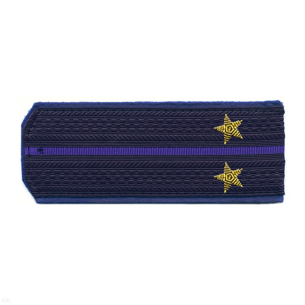 Погоны ФСБ нов/обр иссиня-черн. с вас. кантом с 1 вас. просв. на китель, вышит. канителью (лейтенант)