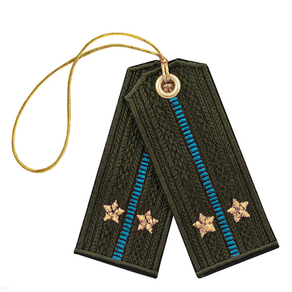 Брелок вышитый Погончики ВДВ оливковые (лейтенант)