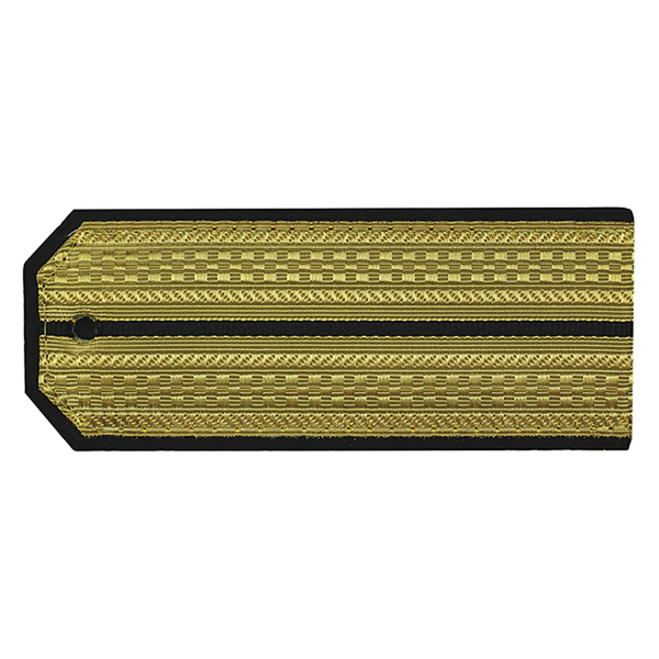 Погоны парадные латунные 1 черн. пр. (с хлястиком)
