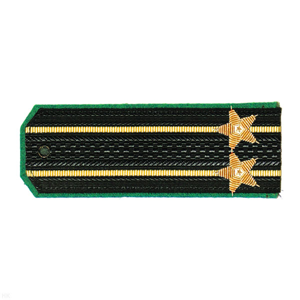 Погоны МЧПВ черн. с зел. кантом с 2 желт. просв., вышит. канителью (подполковник)