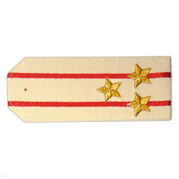 Погоны «машинная вышивка» из рубаш. ткани крем. с 2 вышит. красн. просв. с вышит. звездами (полковник)