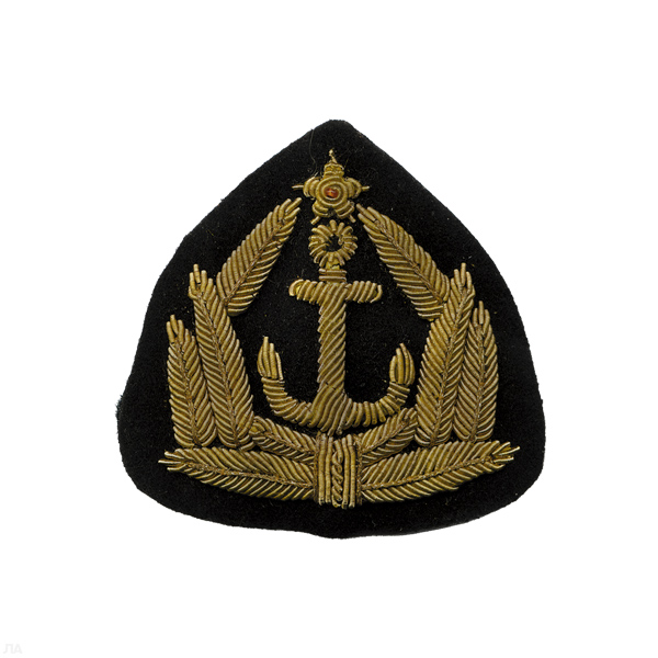 Кокарда канит. лат. Морской флот (якорь, 5 листиков, со звездой)