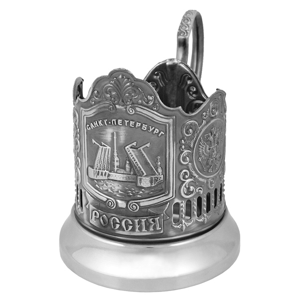 Подстаканник никелированный Санкт-Петербург (возможны варианты дизайна)